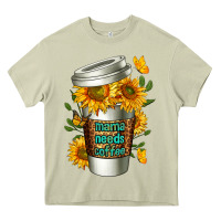 Mossy Mama Needs Coffee Cup Heavy Core Tee - FaDigitalArtStudio