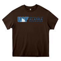 Chocolate Brown University of Alaska Fairbanks Heavy Core Tee - linhVisuals
