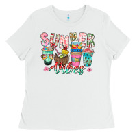 White Summer Vibes Ladies Tee - CowhideDigitalArt