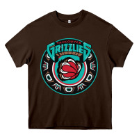 Chocolate Brown vancouver grizzlie retro Heavy Core Tee - linhVisuals