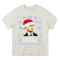 Cream vladimir putin merry christmas Heavy Core Tee - linhVisuals