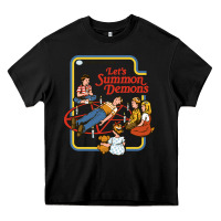 Black let's summon demons Heavy Core Tee - linhVisuals