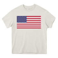 Cream american flag Heavy Core Tee - linhVisuals
