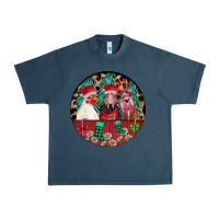 Midnight Navy Chickens Urban Heavy Tee - CowhideDigitalArt