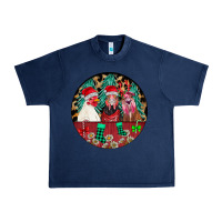 Navy Chickens Urban Heavy Tee - CowhideDigitalArt