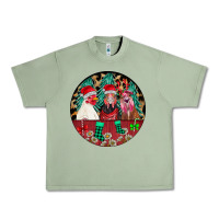 Oil Green Chickens Urban Heavy Tee - CowhideDigitalArt