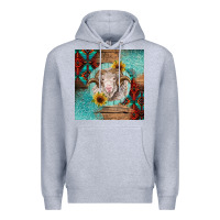 Heather Grey western merino Premium Hoodie - BarkalooDesign