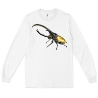 White Hercules Beetle Side Long Sleeve Tee - LillyAllenDesigns