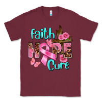 Burgundy Faith hope cure Breast Cancer Classic Tee - FaDigitalArtStudio
