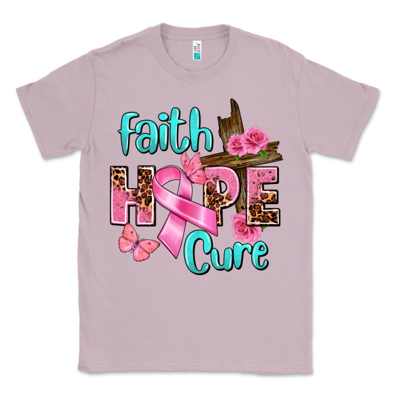 Faith Hope Cure Breast Cancer Classic Tee by FaDigitalArtStudio | Teevron