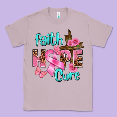 Faith Hope Cure Breast Cancer Classic Tee Designed By Fadigitalartstudio