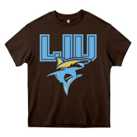 Chocolate Brown long island university sharks Heavy Core Tee - linhVisuals