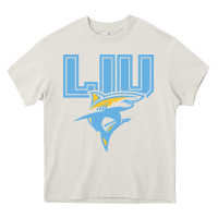 Cream long island university sharks Heavy Core Tee - linhVisuals