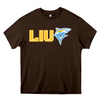 Chocolate Brown long island university sharks Heavy Core Tee - linhVisuals
