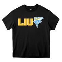 Black long island university sharks Heavy Core Tee - linhVisuals