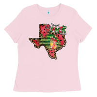 Bubblegum Pink sweet summer time texas Ladies Tee - CowhideDigitalArt