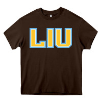 Chocolate Brown long island university sharks Heavy Core Tee - linhVisuals