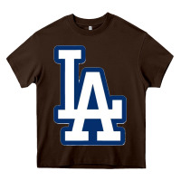 Chocolate Brown la los angeles Heavy Core Tee - linhVisuals