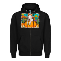 Black autumn sheep in a pumpkin Zipper Hoodie - Jasminsmagicworld