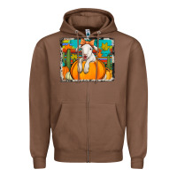 Chestnut autumn sheep in a pumpkin Zipper Hoodie - Jasminsmagicworld