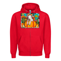 Red autumn sheep in a pumpkin Zipper Hoodie - Jasminsmagicworld