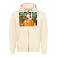 Sandshell autumn sheep in a pumpkin Zipper Hoodie - Jasminsmagicworld