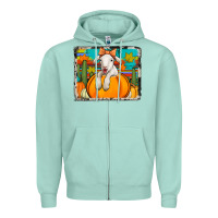 Autumn Sheep In A Pumpkin Zipper Hoodie | Teevron