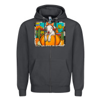 Smoke autumn sheep in a pumpkin Zipper Hoodie - Jasminsmagicworld