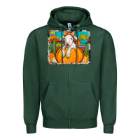 Sports Green autumn sheep in a pumpkin Zipper Hoodie - Jasminsmagicworld