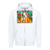 White autumn sheep in a pumpkin Zipper Hoodie - Jasminsmagicworld