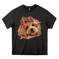 Asphalt cockapoo floral pink glitter Heavy Core Tee - Jasminsmagicworld