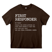 Chocolate Brown first responder  definition design Heavy Core Tee - linhVisuals