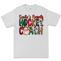 Dove Grey Santa's Favorite Hockey Coach For Christmas Premium Tee - FaDigitalArtStudio