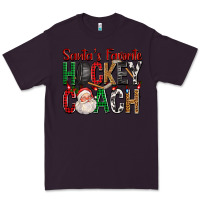 Plum Santa's Favorite Hockey Coach For Christmas Premium Tee - FaDigitalArtStudio