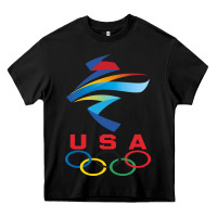 Black USA OLYMPIC RINGS Heavy Core Tee - linhVisuals