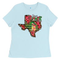 Baby Blue sweet summer time texas Ladies Tee - CowhideDigitalArt