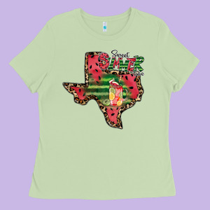 Sweet Summer Time Texas Ladies Tee Designed By Cowhidedigitalart