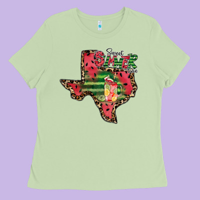 Sweet Summer Time Texas Ladies Tee Designed By Cowhidedigitalart