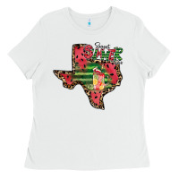 White sweet summer time texas Ladies Tee - CowhideDigitalArt