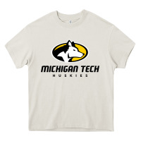 Cream michigan tech Heavy Core Tee - linhVisuals