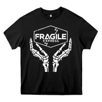 Black fragile express death stranding Heavy Core Tee - linhVisuals