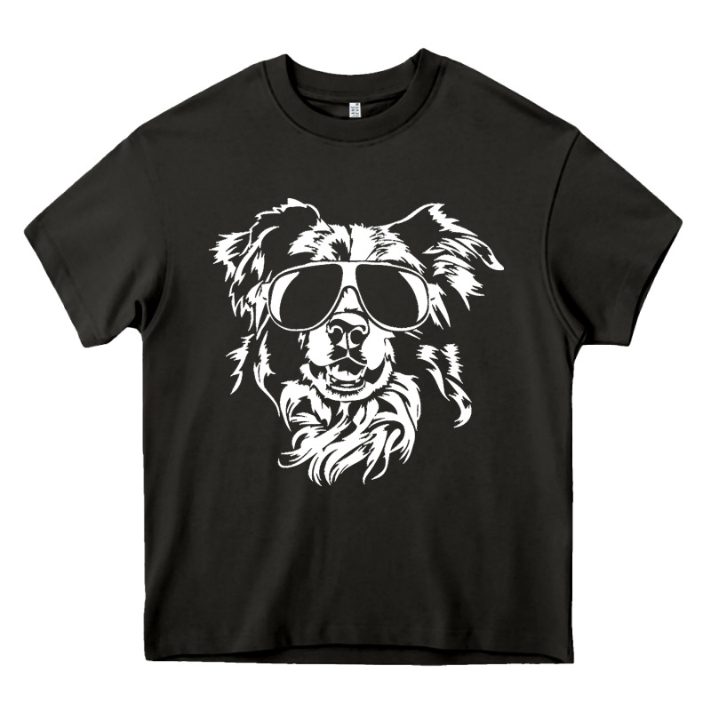 Border Collie Dog T  Shirt Border Collie With Sunglasses Cool Dog T  S Heavy Core Tee by linhVisuals | Teevron