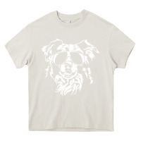 Cream border collie dog t  shirt border collie with sunglasses cool dog t  s Heavy Core Tee - linhVisuals