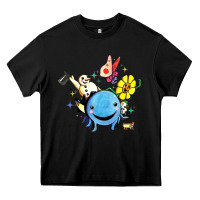 Black oswald the octopus Heavy Core Tee - linhVisuals