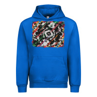 Cobalt cowhide and serape background Urban Hoodie - RanaPortraitStore