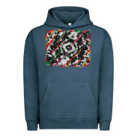Pigment Midnight Navy cowhide and serape background Urban Hoodie - RanaPortraitStore
