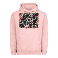Pigment Salmon cowhide and serape background Urban Hoodie - RanaPortraitStore