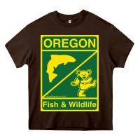 Chocolate Brown oregon fish & wildlife deadheads unite! Heavy Core Tee - linhVisuals
