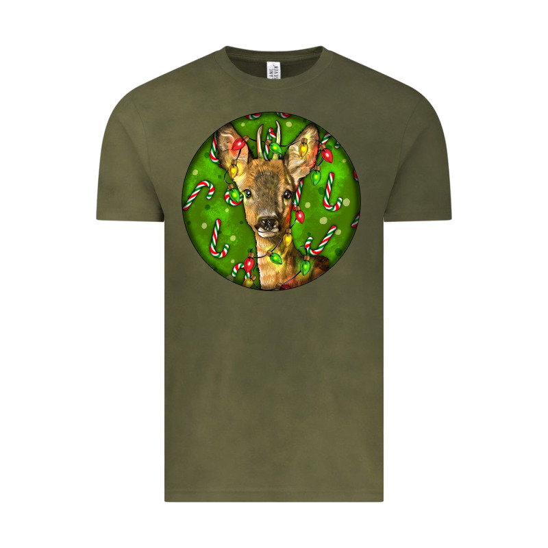 Red Brocket Deer Christmas Vintage Tee by LillyAllenDesigns | Teevron