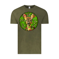 Vintage Olive red brocket deer christmas Vintage Tee - LillyAllenDesigns